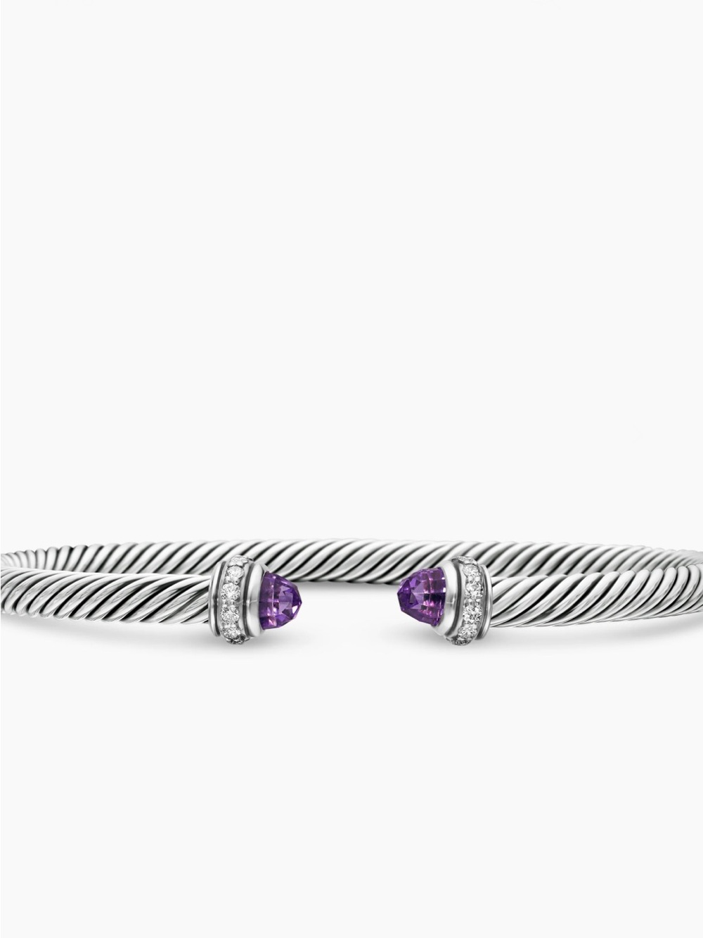 David Yurman Classic Cable Bracelet - amethyst with diamonds